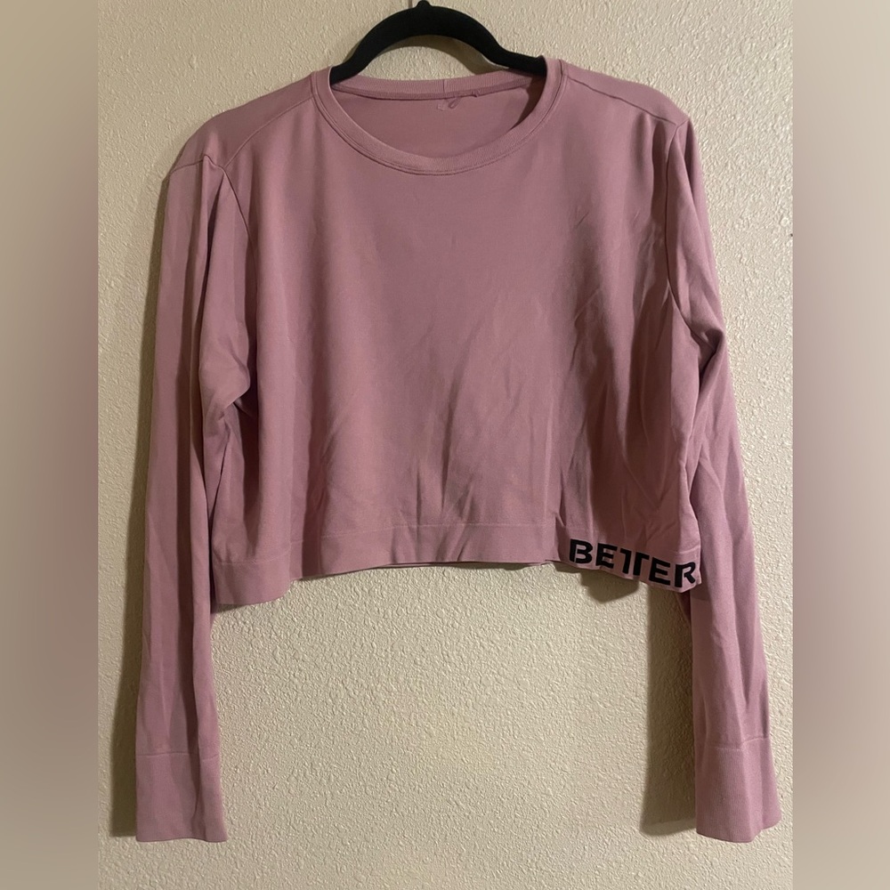 BETTER BODIES Mauve Long Sleeve Crop Top